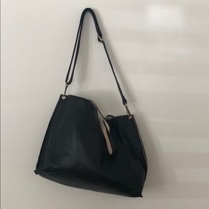 Vegan leather bag with Pouch and smaller bag